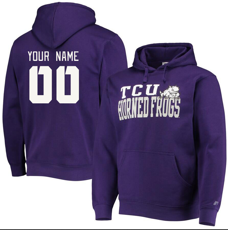 Custom TCU Horned Frogs Name And Number College Hoodie-Purple - Click Image to Close